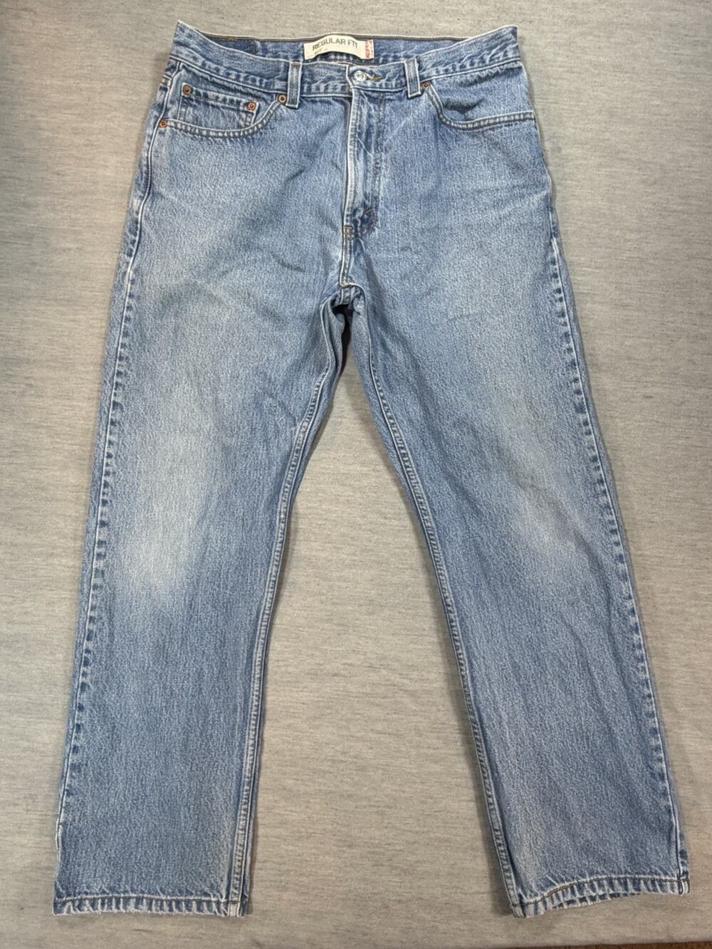 Levi's 505 Mens 34x29 Blue Jeans 100% Cotton Denim 5 Pockets Straight Regular
